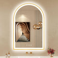 24"x36" Arched LED Lighted Bathroom Mirror with Lights | Gold Aluminum Frame, Fogless, Dimmable, Shatterproof, Touch