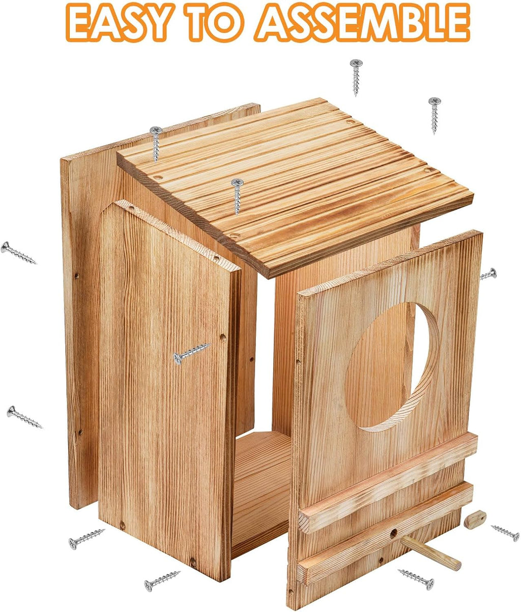 Barn Owl House,Owl Nesting Box for Outside, Wooden Screech Owls Nesting Box