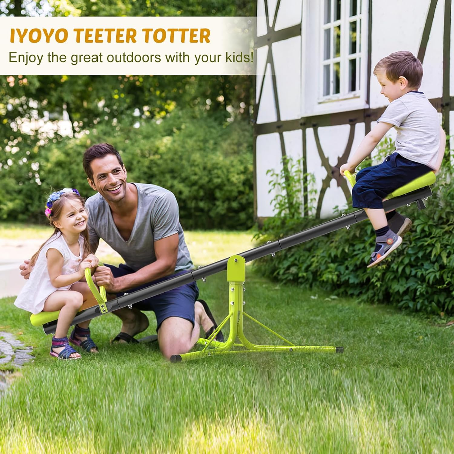 Teeter Totter Seesaw for Kids Outdoor for Ages 4-8 Toddler Seesaw Sit and Spin Teeter Totter Outside Outdoor Toys