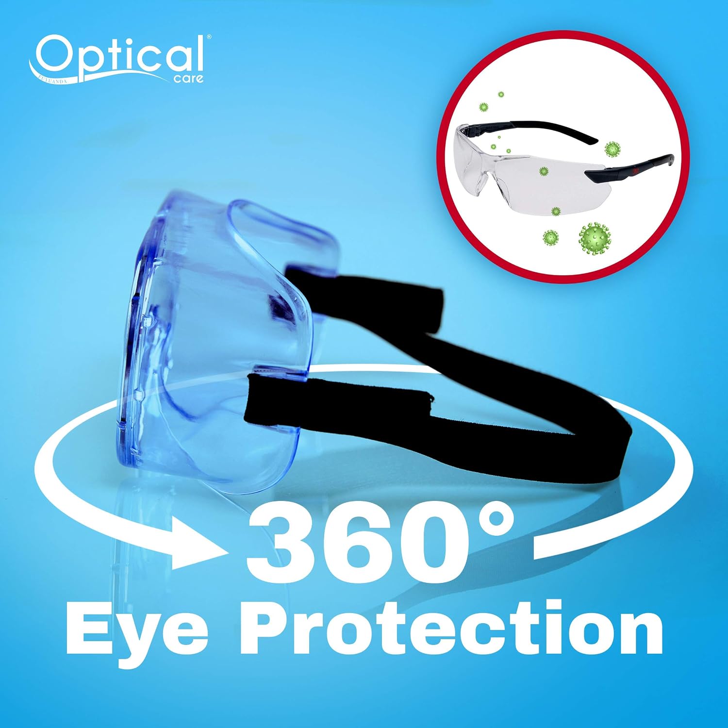 Safety Goggles FDA Registered Anti-Fog Fits Over Glasses Scratch Resistant Lab Science Chemistry Work Nurse