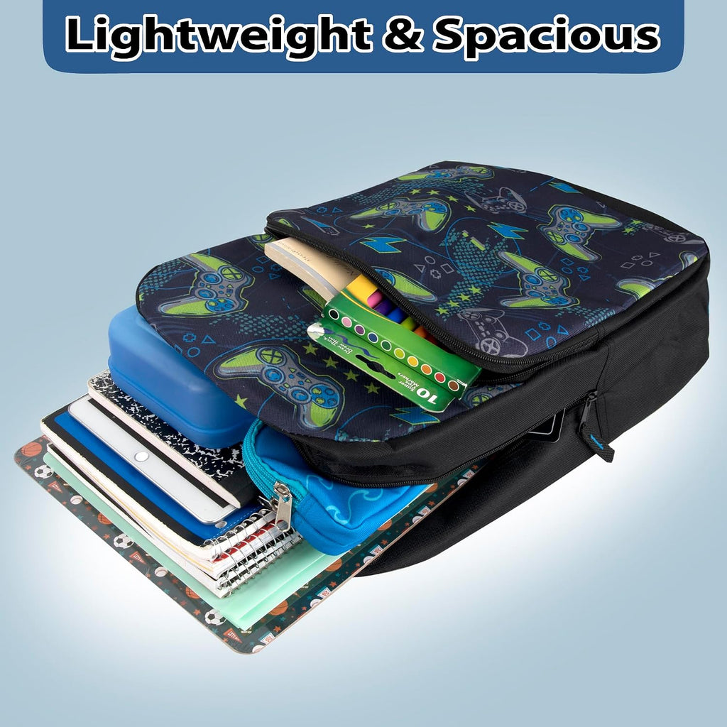 Fun School Backpack for Elementary Middle School Girls and Boys | 17 Inch Printed Backpacks for School Kids, Travel
