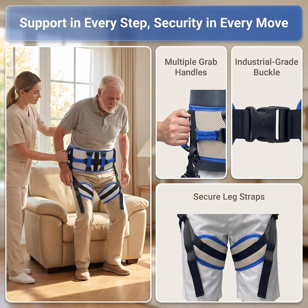 Medical Nursing Gait Belt, Non-Slip Transfer Nursing Sling with Handles, Mobility Standing and Lifting Aid Transfer