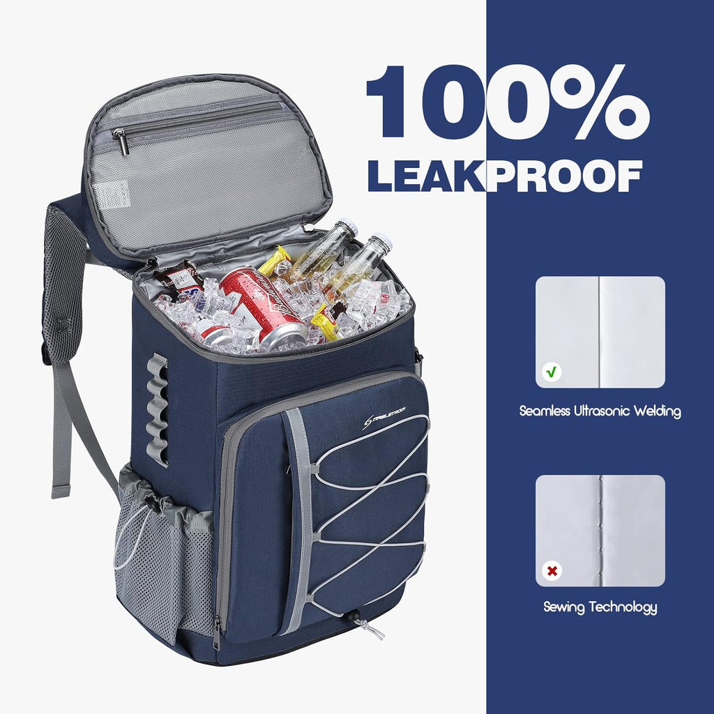 35/50Can Insulated Cooler Backpack, Leakproof Soft Lunch Ice Bag | 16h Cold,Multi-Pockets,Survival Whistle,Ergonomic