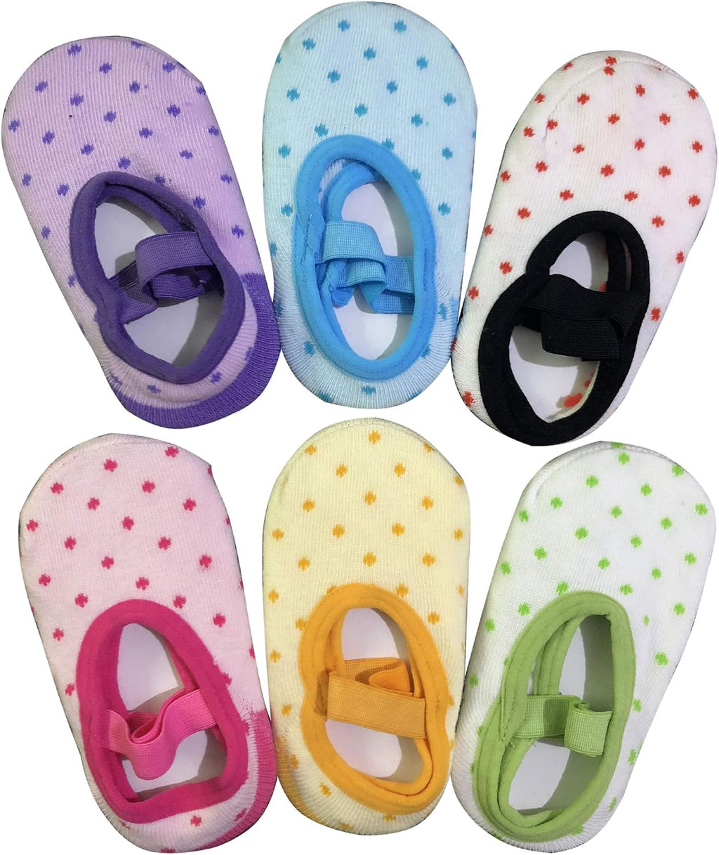 Baby Toddler Girls Socks Gift: 6 Pairs Non-Slip Grip Ankle Mary Jane Socks For 12-30 Months