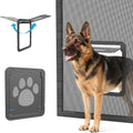 Cat Door for Screen Door, Pet Easy in & Out, Lockable Dog Screen Door with Magnetic Closing Flap Doggy Door for