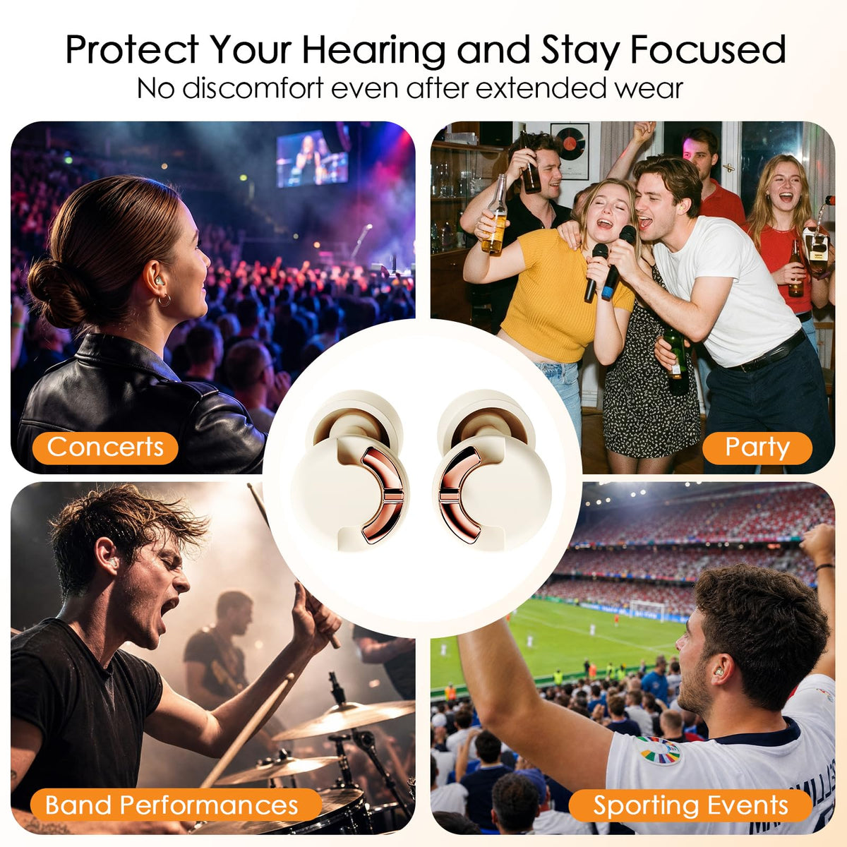 Adjustable High Fidelity Concert Ear Plugs, Hearing Protection
