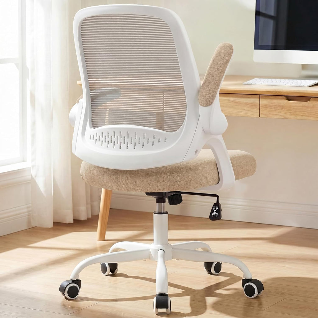 Office Chair Computer Desk Chair Ergonomic Gaming Comfy Mesh with Flip-up Arms Lumbar Support Adjustable Height