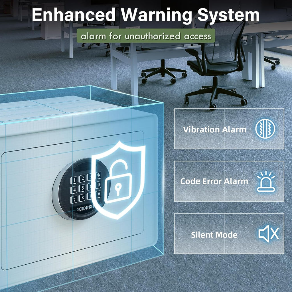 Luxury Digital Jewelry Safe with Keypad for Home, Small Safe box for Document, Money, Soft Velvet Lining&Removable