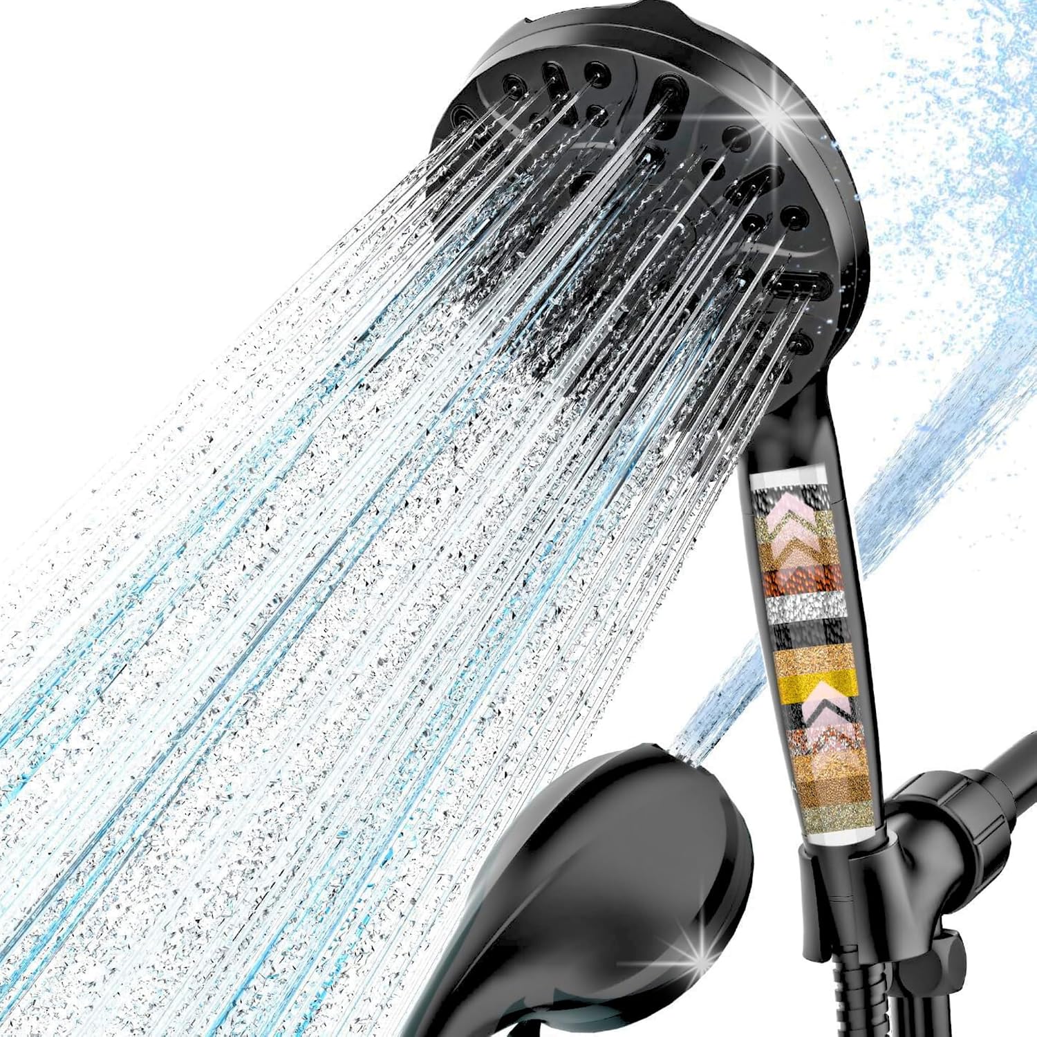 Filtered Shower Head with Handheld, High Pressure 9 Settings Shower Filter Head for Hard Water, Built-in Power Spray