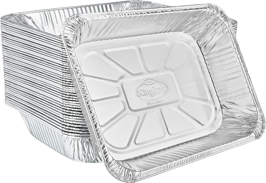 Aluminum Pans Half Size, 9X13, Extra Heavy Duty Disposable Foil Pans For Baking (100 Pack) Roasting & Chafing, Bulk