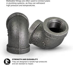 Supply Giant CNOM0034 3/4 in. 90 Degree Malleable Iron Elbow Fitting for High Pressures with Female Thread Connects and Black Finish