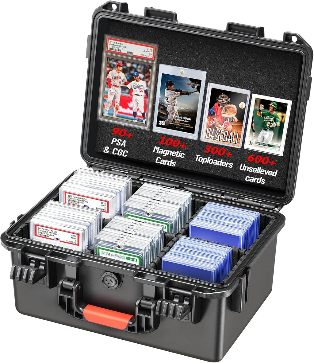 Graded Card Case Storage Box - Fits PSA BGS SGC Toploaders Magnetic Holders | Trading Card Storage Organizer, Hard