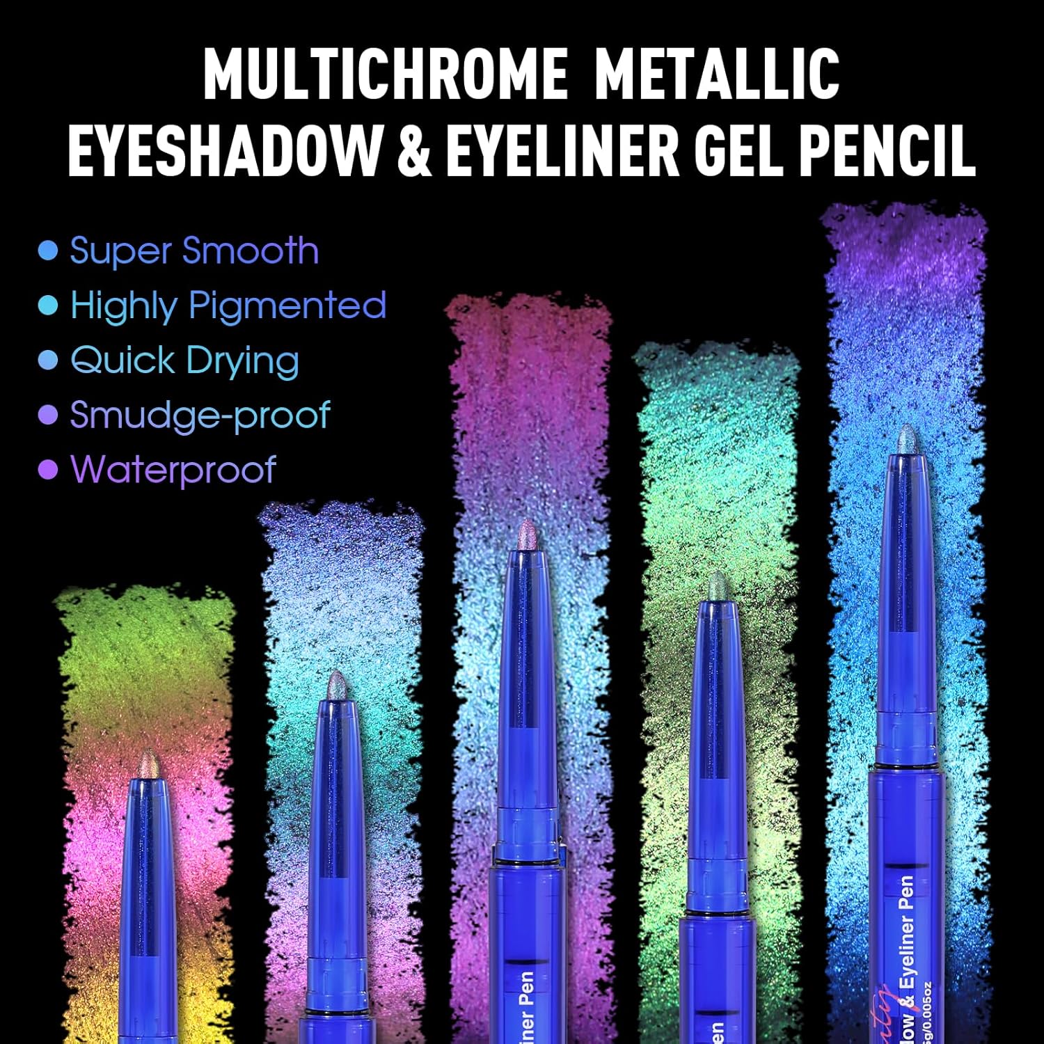 Chameleon Eyeshadow & Eyeliner Gel Pencil - Multichrome Shifting Colors Metallic Glitter Eye Makeup,Waterproof