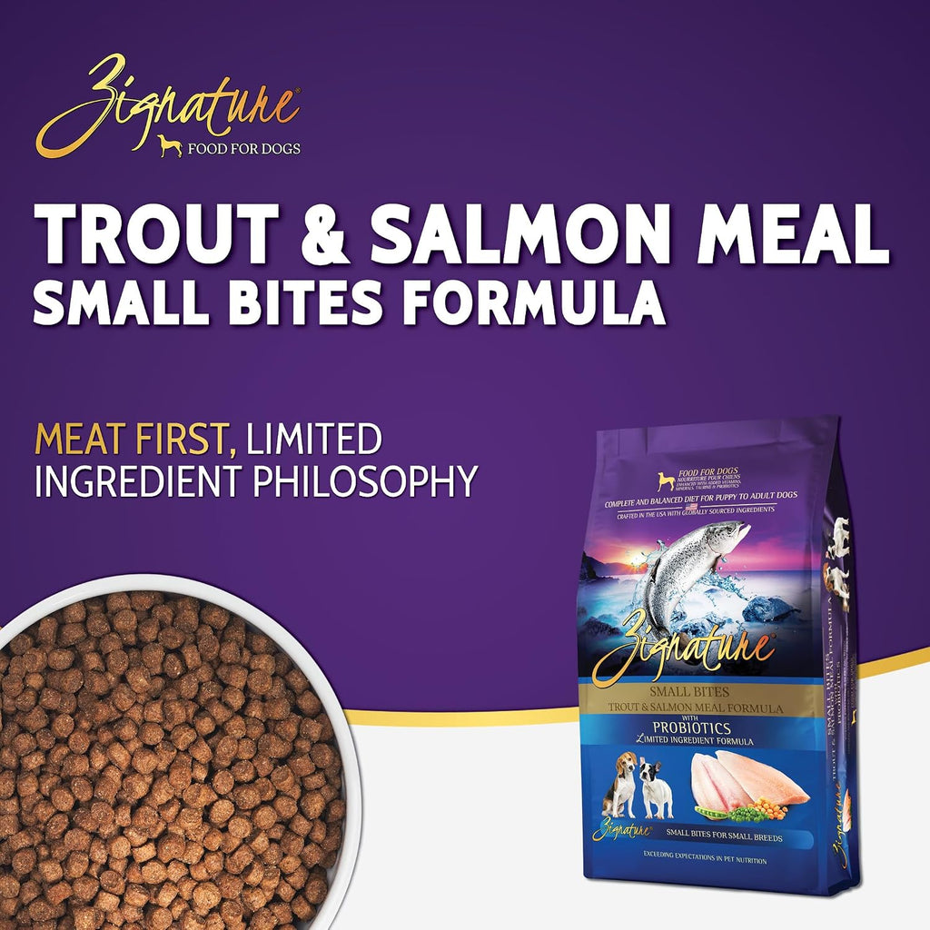 Trout & Salmon Limited Ingredient Formula Dry Dog Food Small Bites 4lb