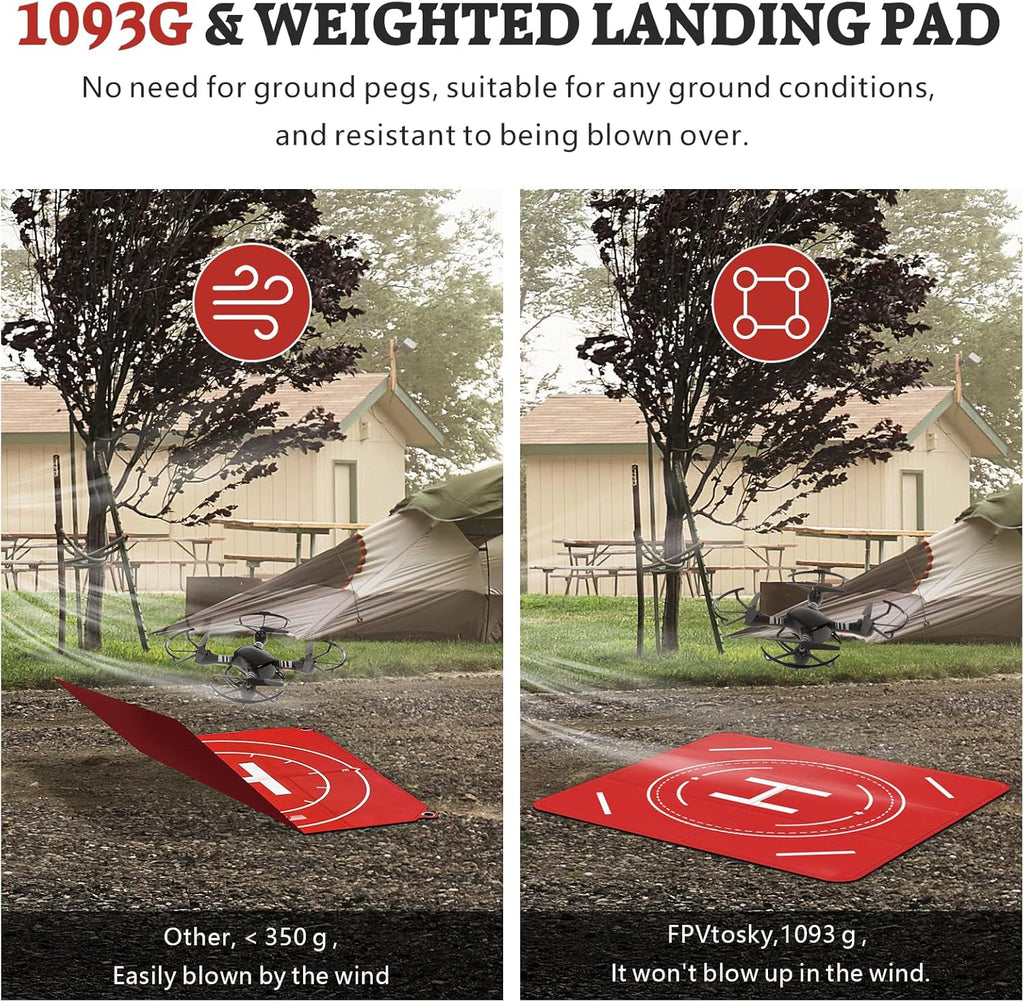 Nighttime Reflective Drone Landing Pad, Fast-fold Double Sided Waterproof Landig Pad Weighted for DJI Mini 5 Pro/ 4/3