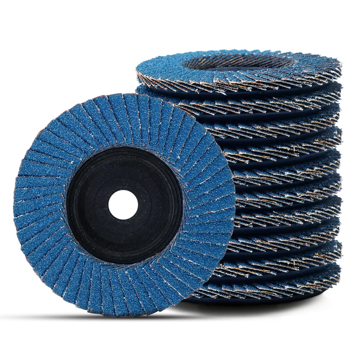 3 x 3/8'' 10 Pack Flap Discs for Angle Grinder, 60 Grit, Type 27