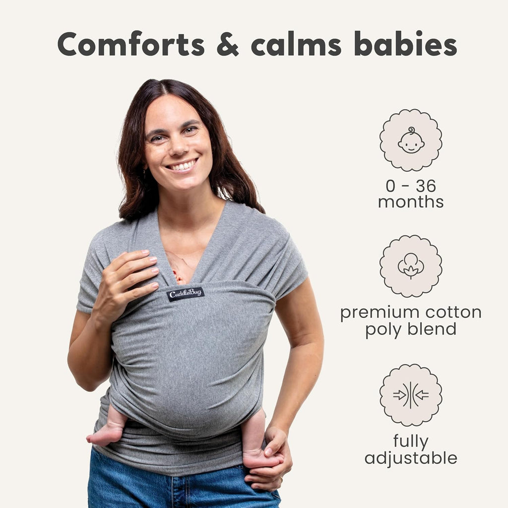 Baby Wrap Carrier, Soft Stretchy Newborn Sling, 7-35 lbs, Mint | Breathable Fabric, Hands-Free Baby Wearing Wrap