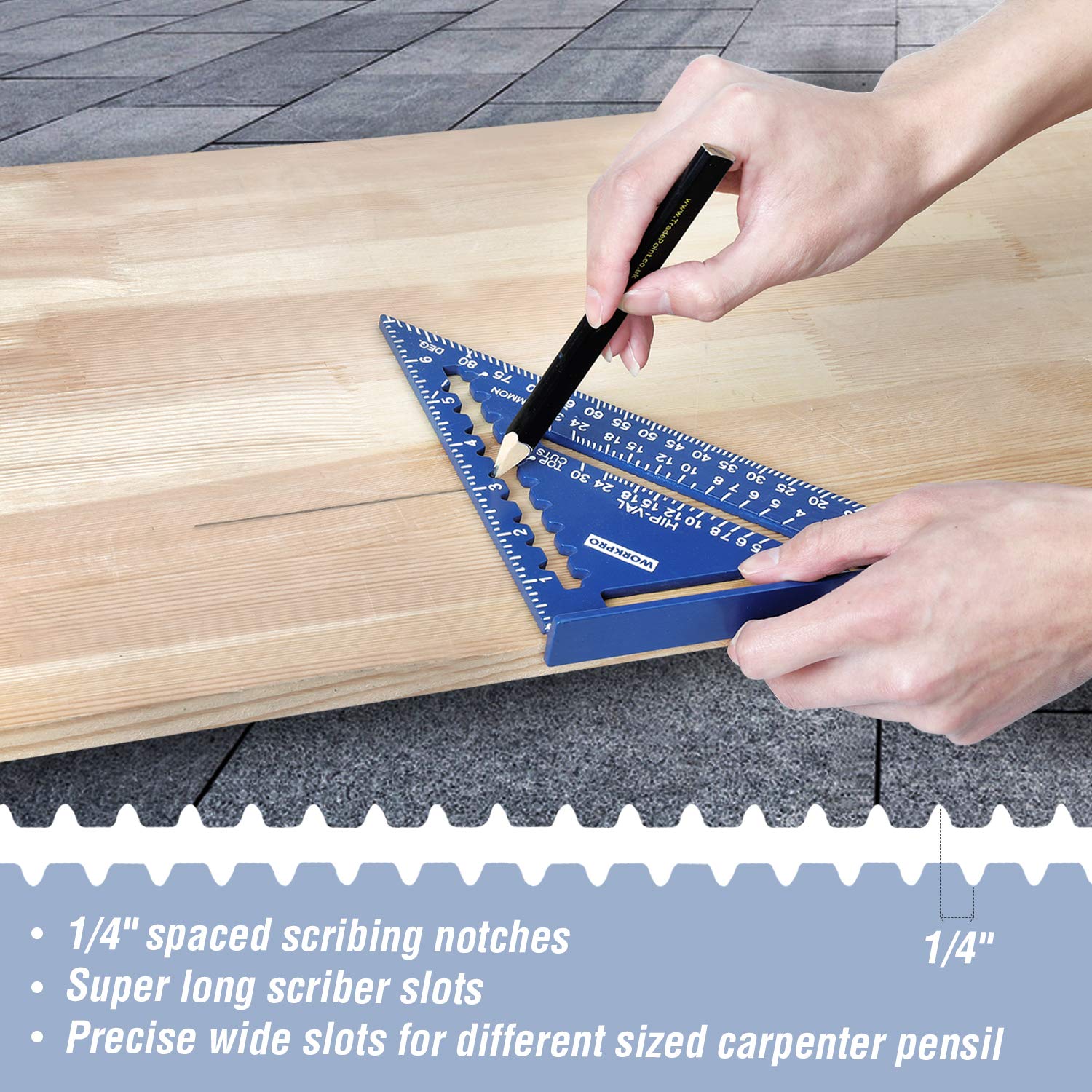 Aluminum Alloy Carpenter Square and Zinc-Alloy Square Ruler Set | 12" Combination Square with Stainless Steel Rule