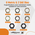 maXpeedingrods 10 PCS Axle Spindle Threading Chaser Set with 8 Dies
