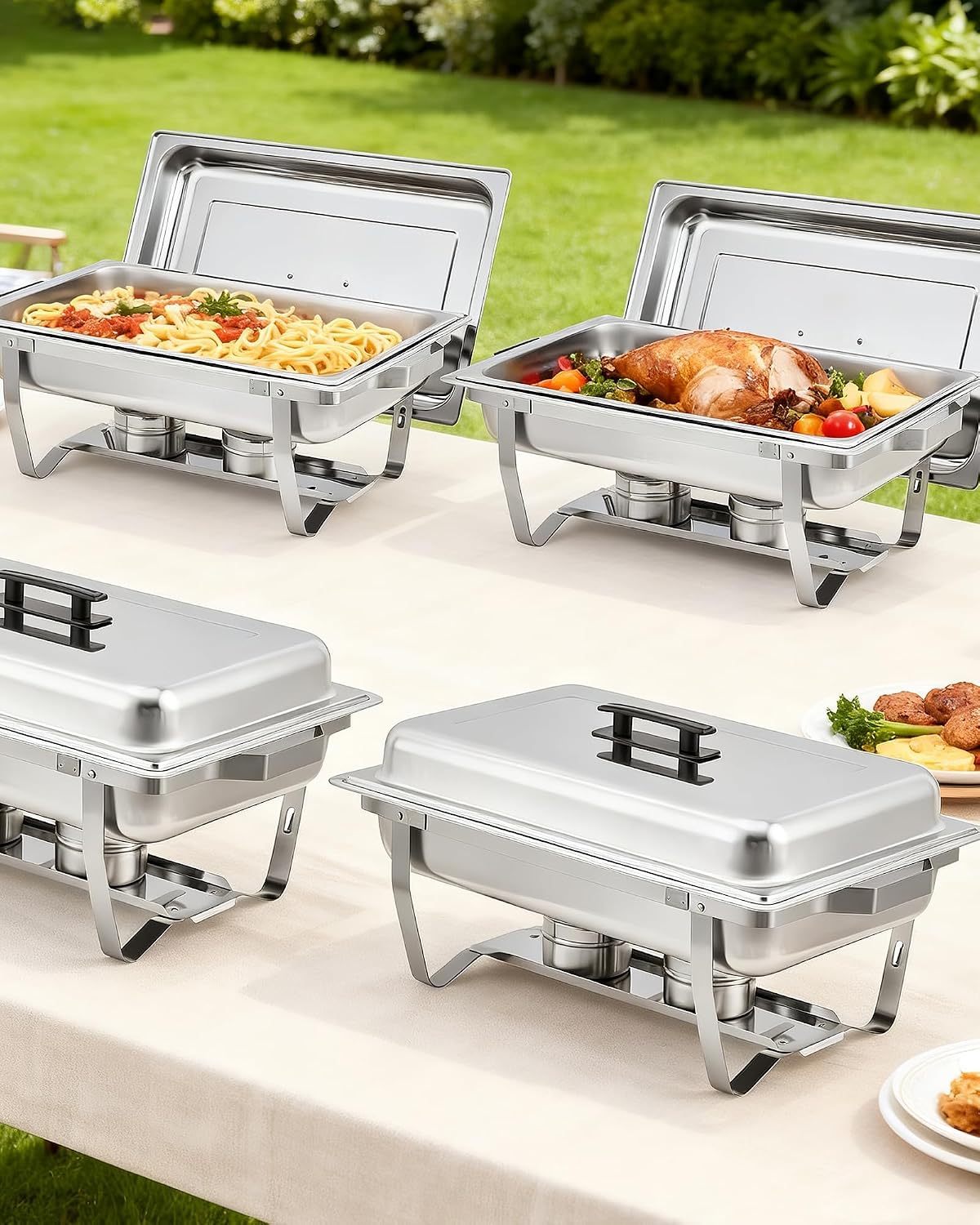 Chafing Dishes for Buffet 2 Pack, 8QT Buffet Servers & Warmers Set