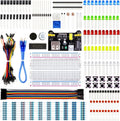 Electronics Basic Kit w/Power Supply Module, Breadboard, Jumper Wire, LED,Resistor, comes with more than 300pcs