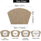 Wedge Shape Placemats Set of 4 Woven Vinyl Placemat for Round Table