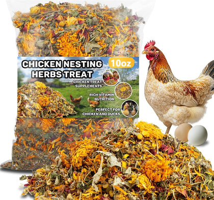 10oz Chicken Nesting Herbs - Dried Herbs Supplement for Laying Hens | Natural Chicken Treats for Nutritious Feeding