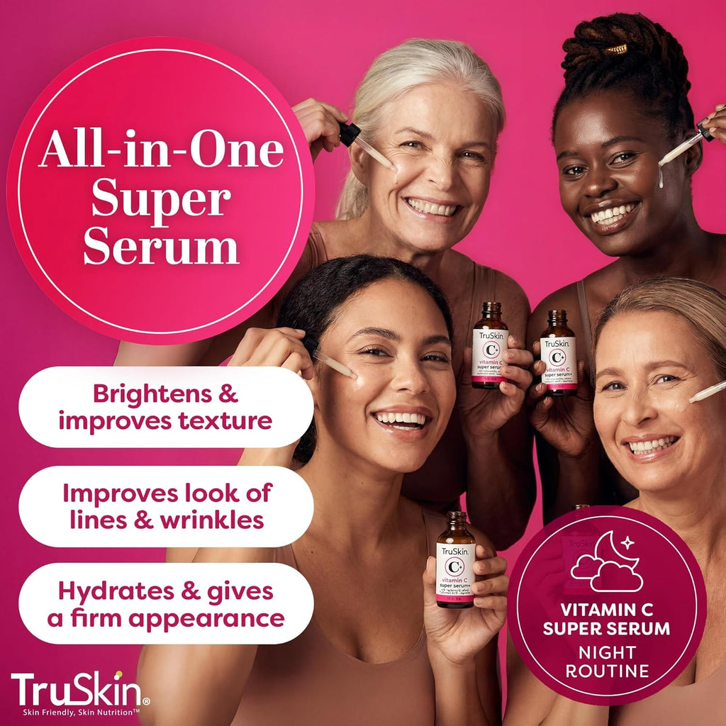 Vitamin C Super Serum for Face, 5 Skin Benefits, 2 fl oz | Vitamin C, Retinol, Niacinamide, Hyaluronic Acid and