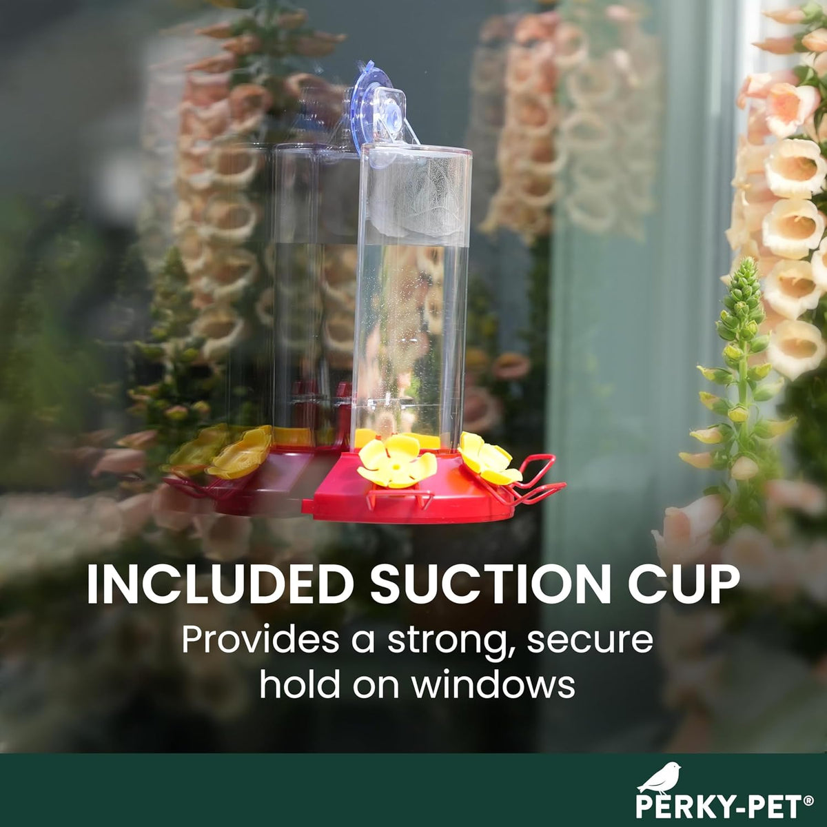 Window Mount Hummingbird Feeder, 8 oz Nectar Capacity