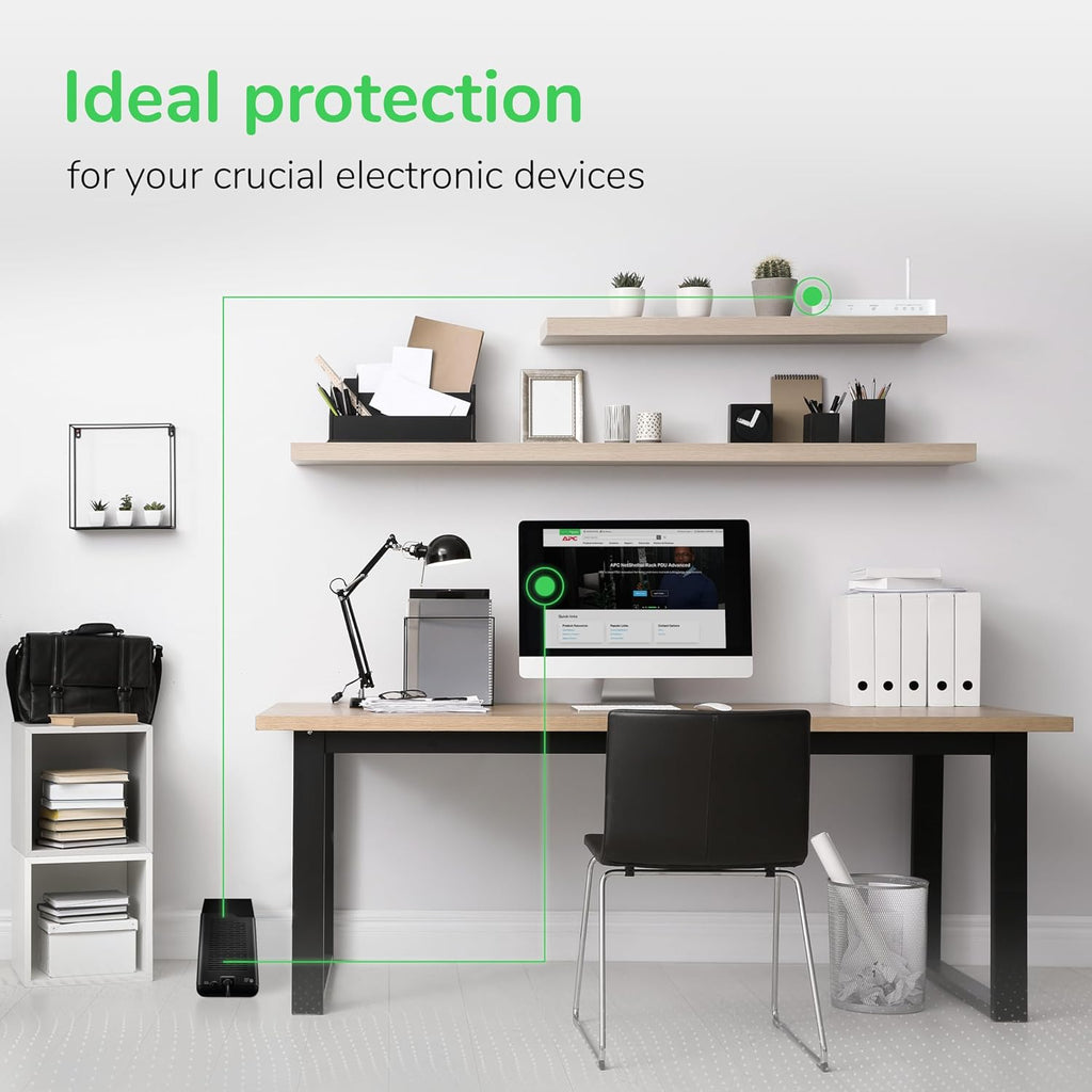 UPS 600VA/330W UPS Battery Backup for Computer, Router, NAS, BE600M1 | Power through utlity outages (23 minutes @