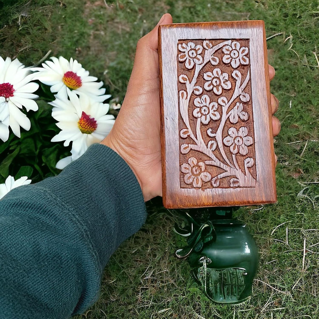 Handmade Wooden Cremation Urns for Human Ashes - Adult Male, Female, and Beloved Pets - Small wooden box with 20