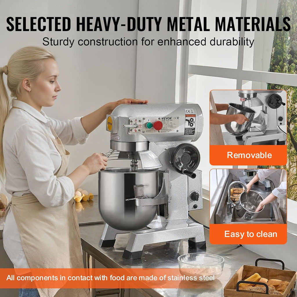 15Qt Commercial Food Mixer Timing Function 500W Commercial Mixer