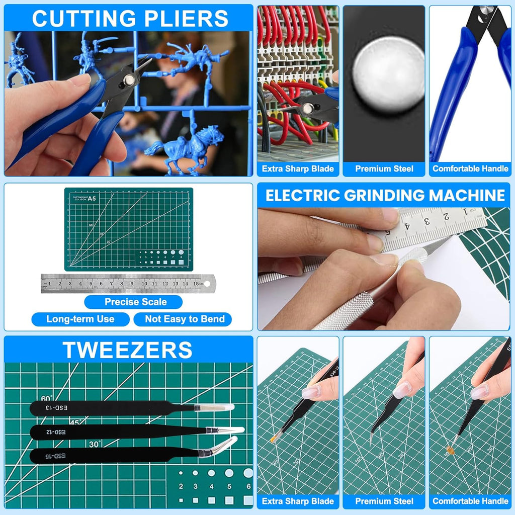Gundam Tool Kit, 85 Pcs Professional Model Tool Kit for Gundam, Modeling Tools for Plastic Models, Gunpla Tool Kits