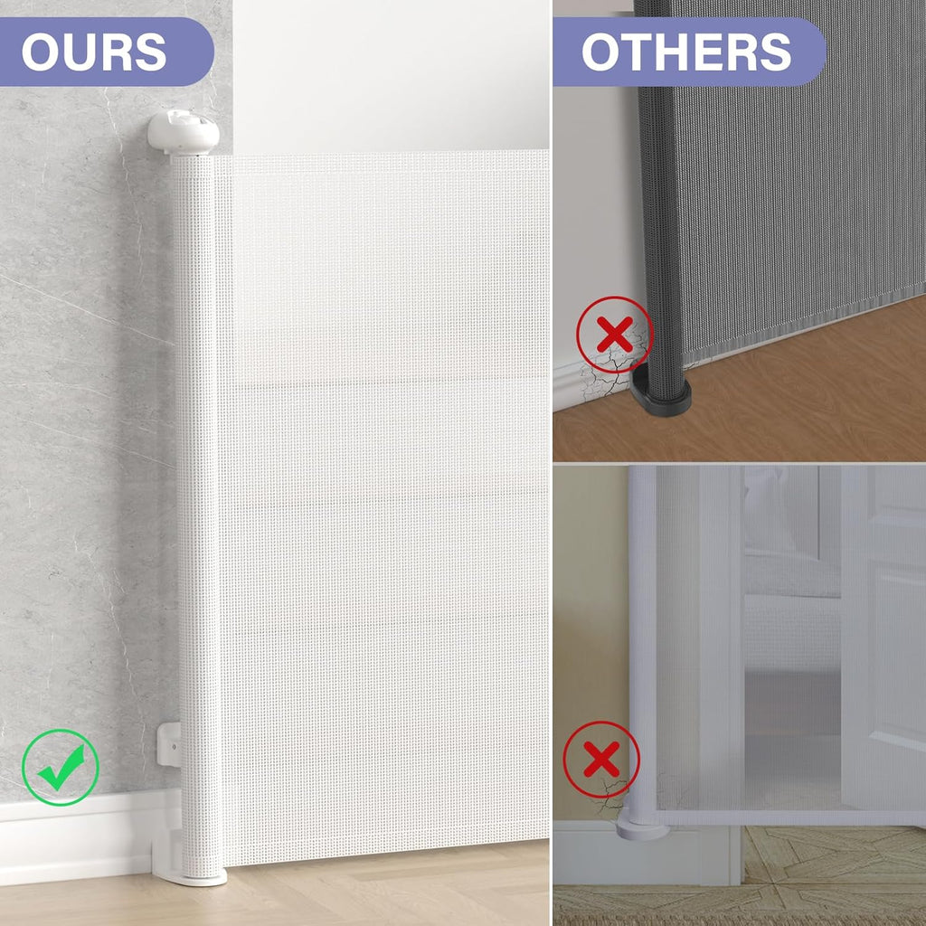 Retractable Baby Gates No Drilling, PRObebi Retractable Dog Gate for the House Extends to 54" Wide 33" Tall, Gates