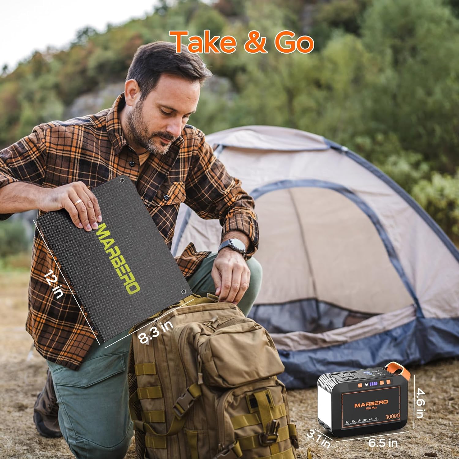 111Wh Solar Generator with Panels Included Solar Panel Kit 30W | Solar Powered Generator 120W Surge Portable Power