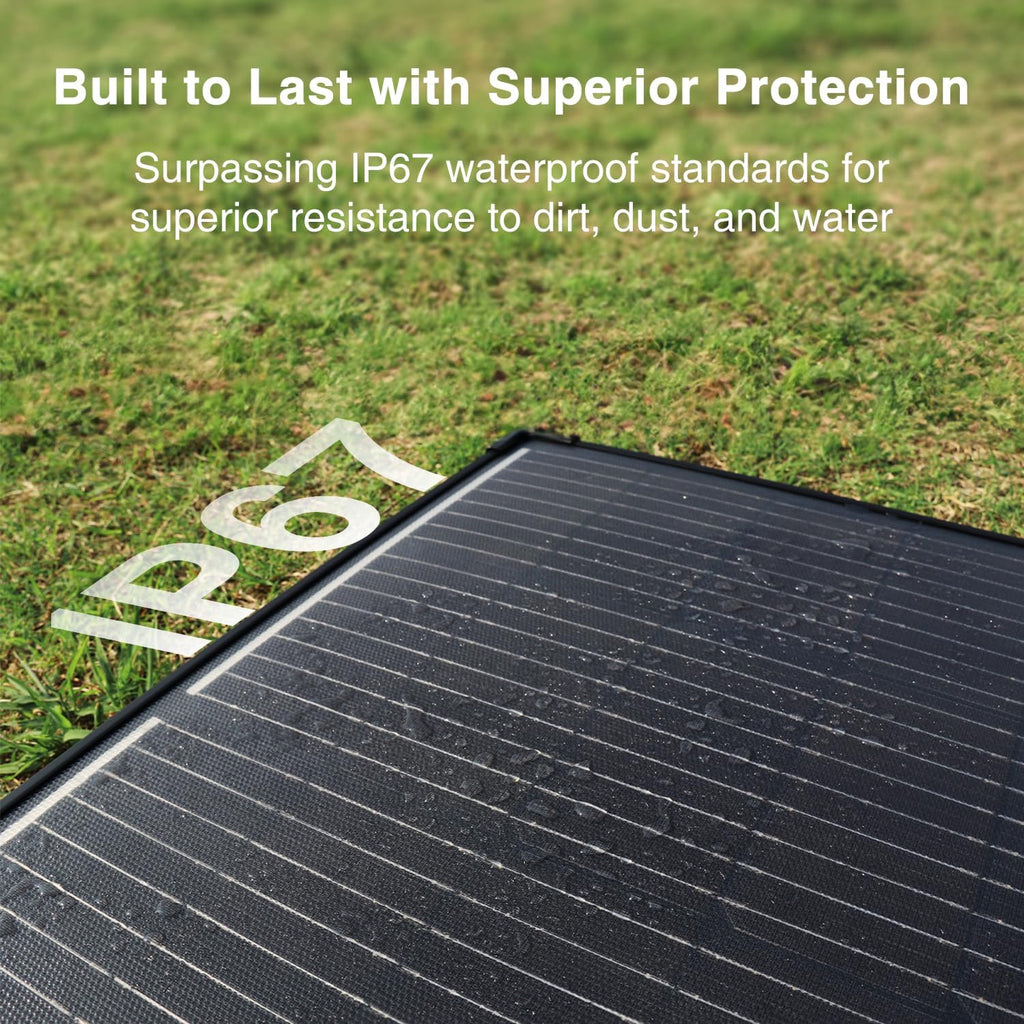 120W Mono Lightweight Portable Solar Panel, 2x60W Folding Solar Panel, Waterproof 20A 12V LCD Solar Controller for