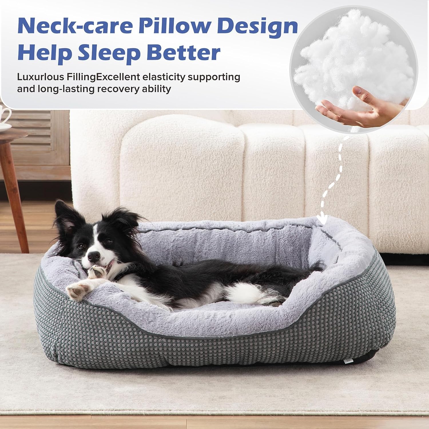 Medium Dog Beds for Medium Dogs Washable, Rectangle Dog Bed Medium Size Dog, Orthopedic Dog Bed, Warming Soft Calming
