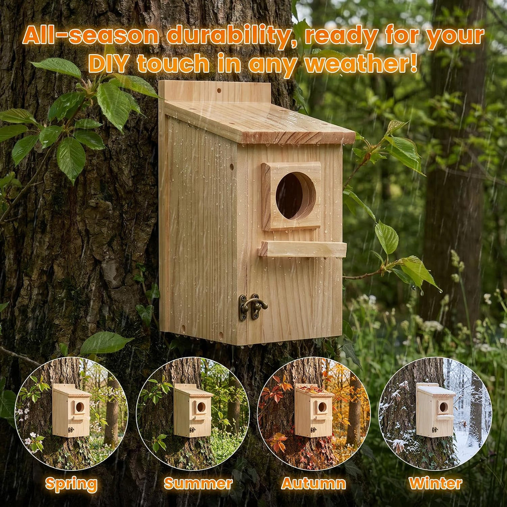 Bird Houses for Outside, DIY Bird House Kit, Blue Birdhouses for Outdoors