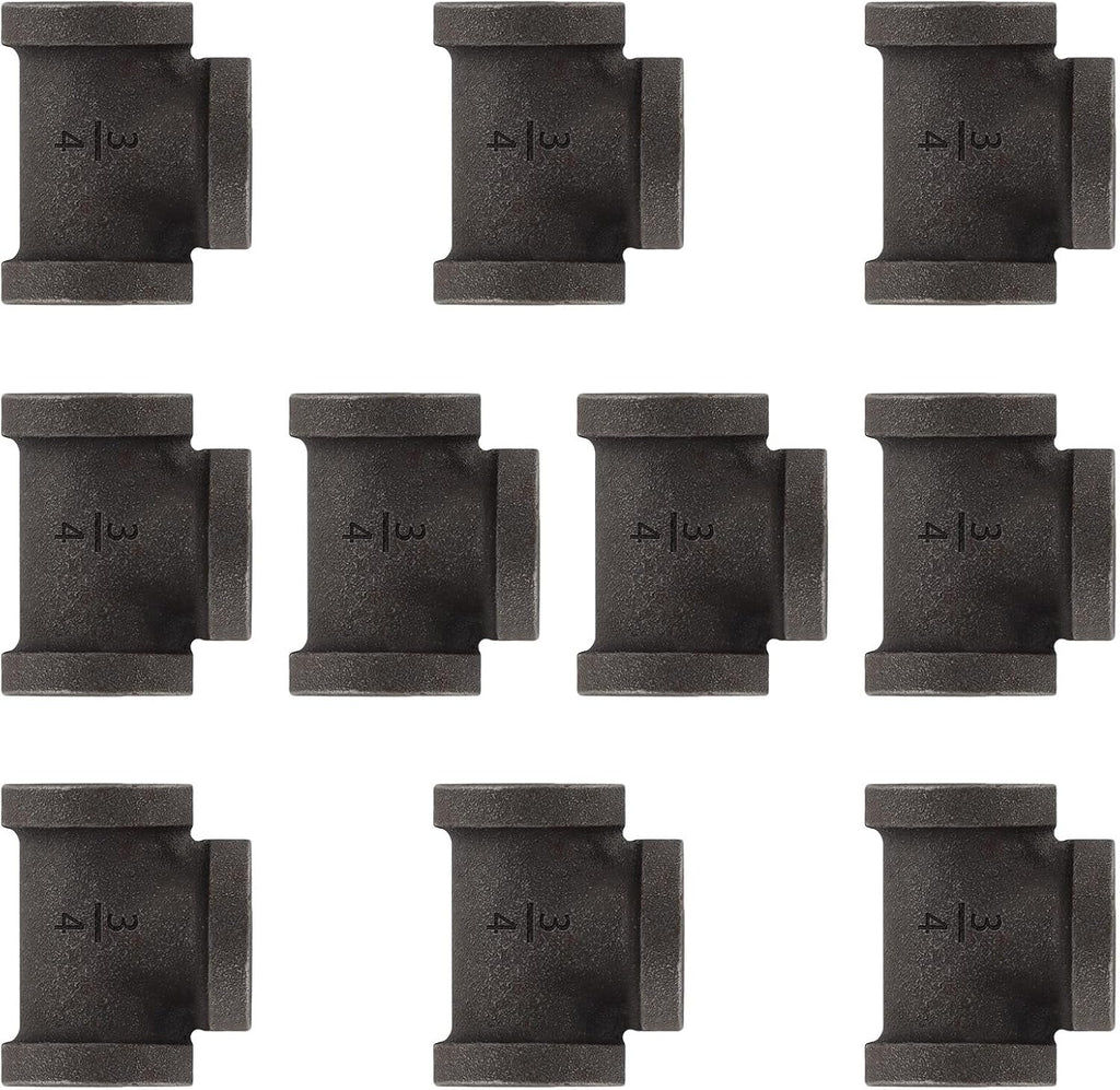 3/4" Malleable Cast Iron Pipe Tees 10 PACK