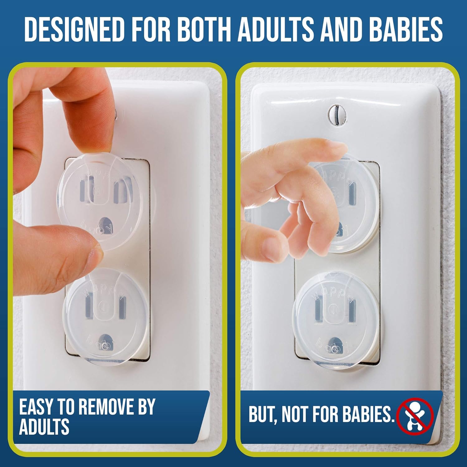 Clear Outlet Covers (50 Pack) Value Pack – Baby Safety Outlet Plug Covers – Durable & Steady – Child Proof Your