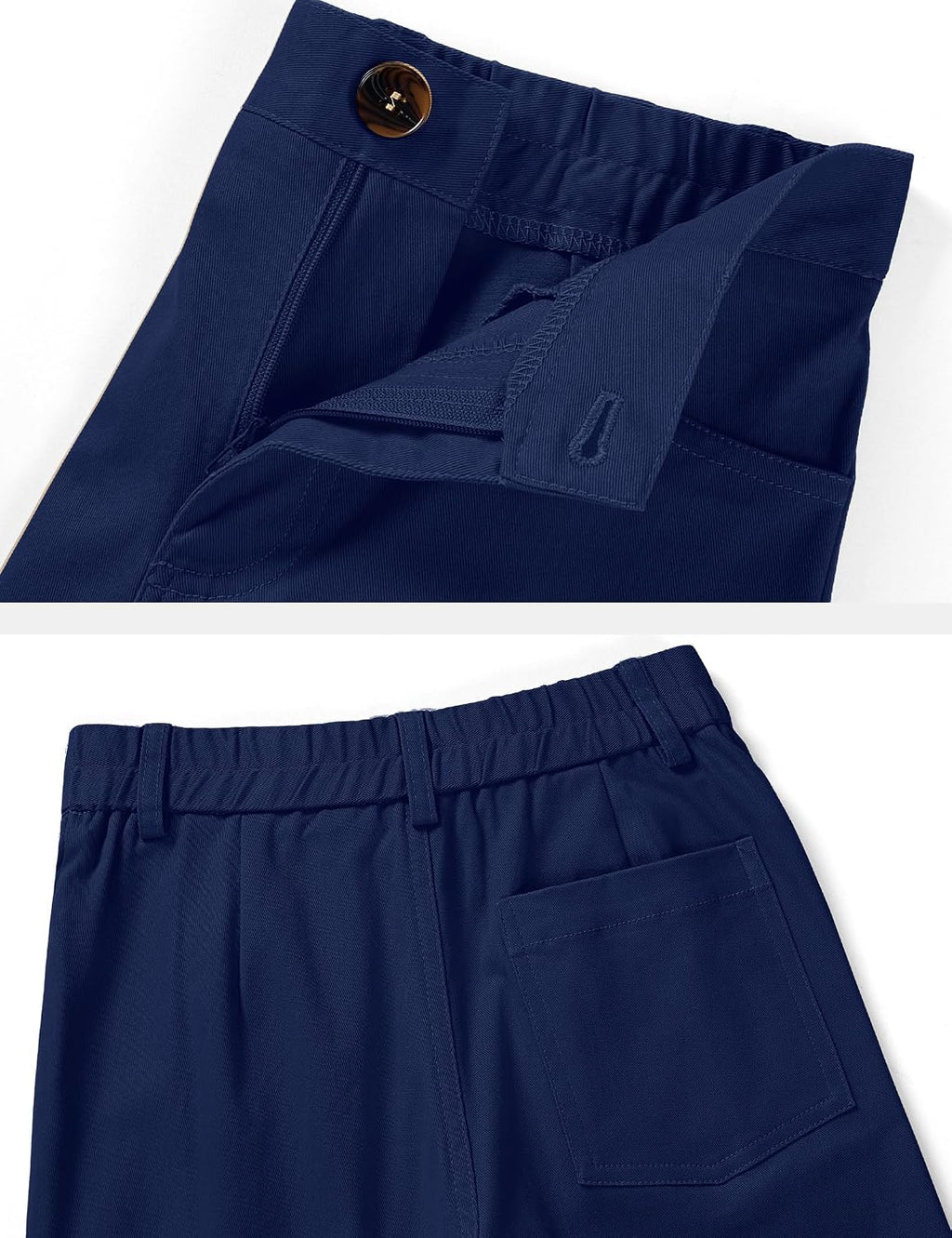 Girls School Uniform Slim Fit Pants with Pockets School Skinny Pants