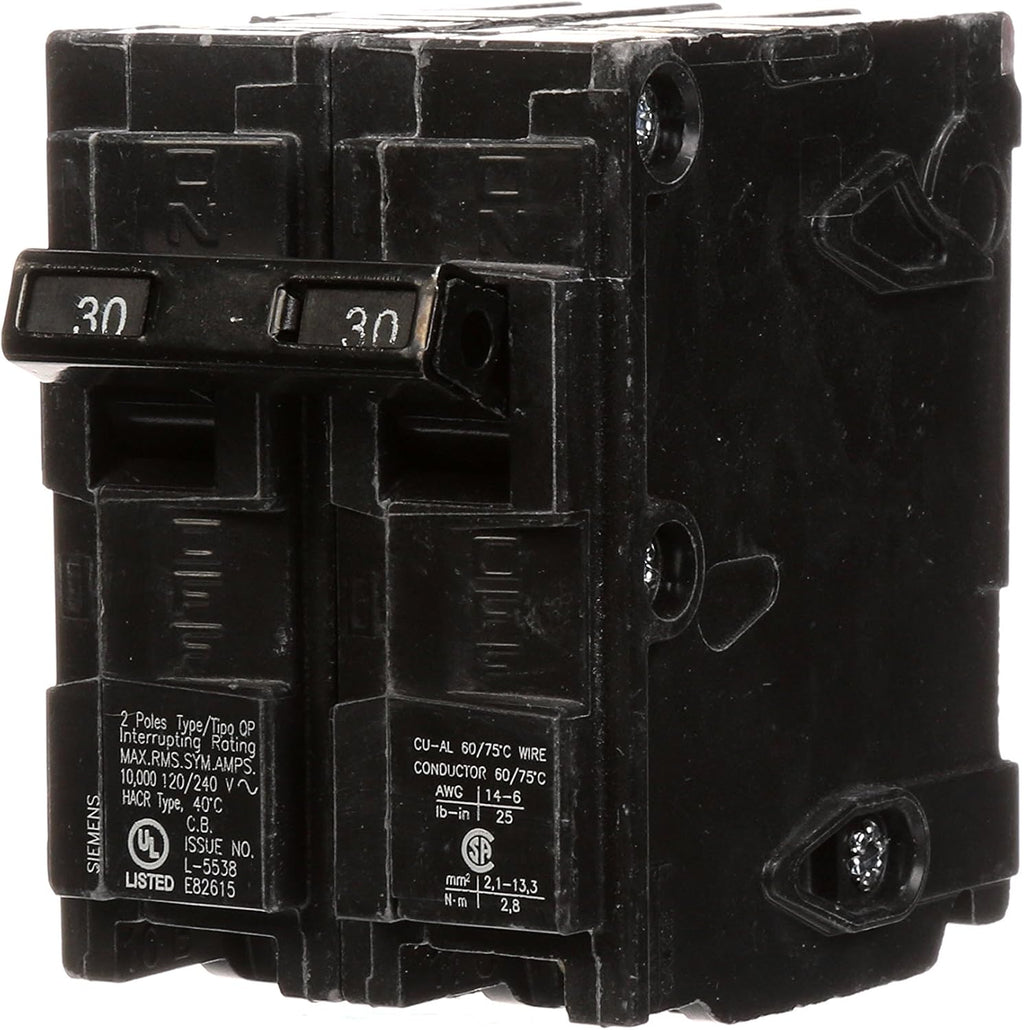 SIEMENS Q250 50-Amp Double Pole and Q230 30-Amp Double Pole Type QP Circuit Breakers
