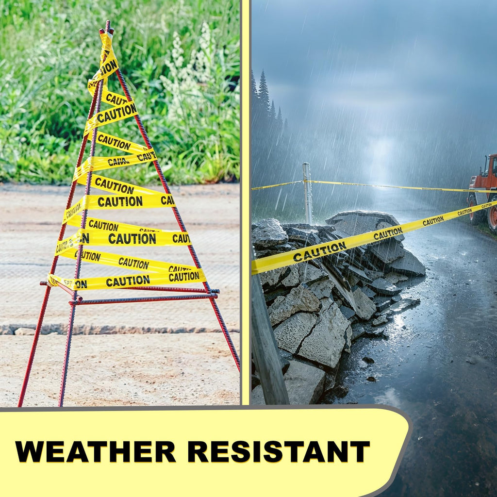 4000ft Total Yellow Caution Tape Rolls, for Halloween, 4 Rolls 3in x 1000ft