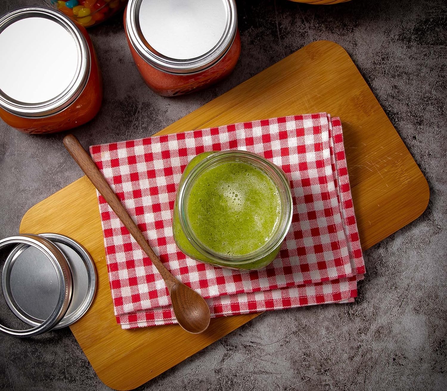 6PCS Wide Mouth Mason Jars 16oz with Airtight Lids and Bands