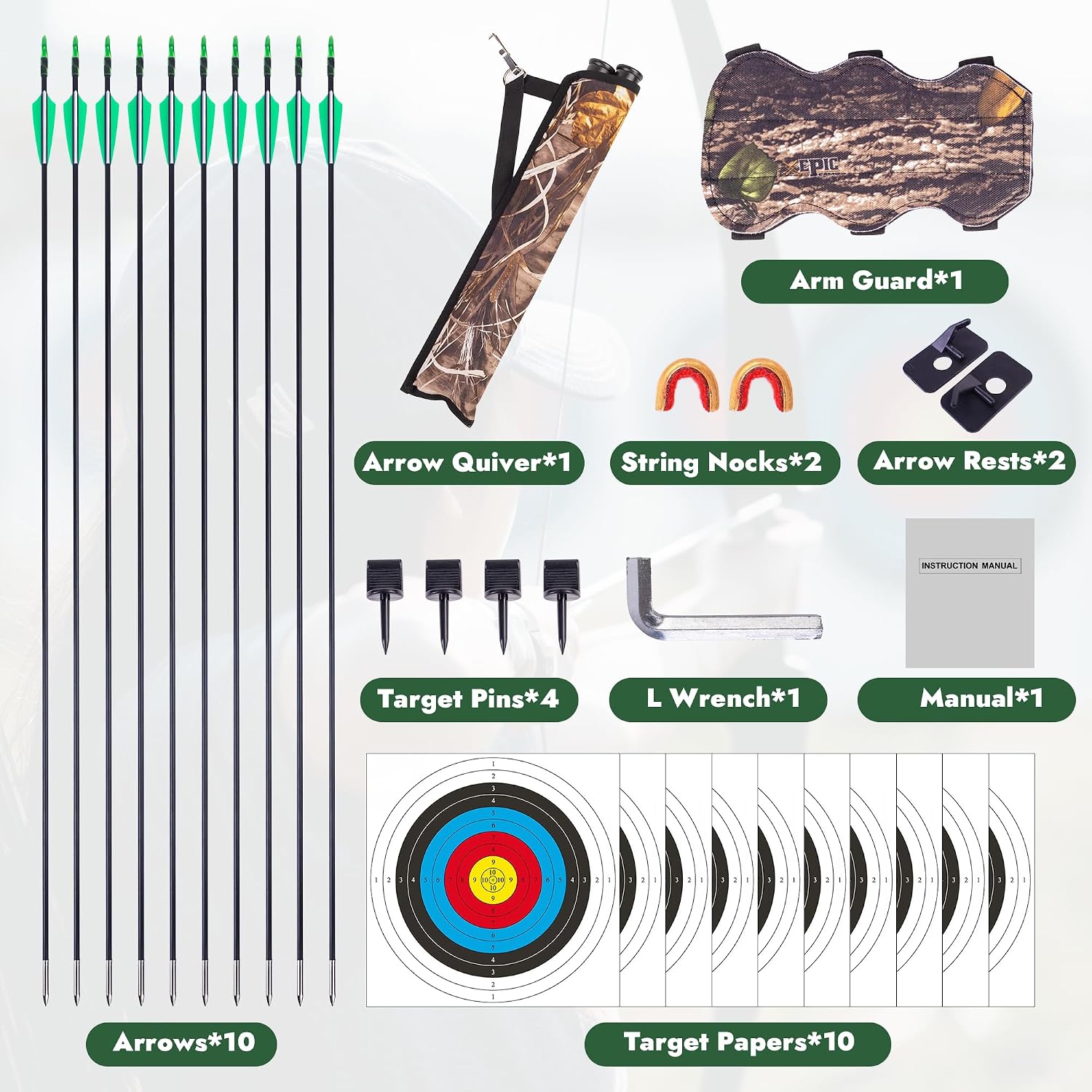 Archery Recurve Bow and Arrow Set for Adults/Youth Beginners | Left & Right Handed, Takedown Bow for Teens, Target