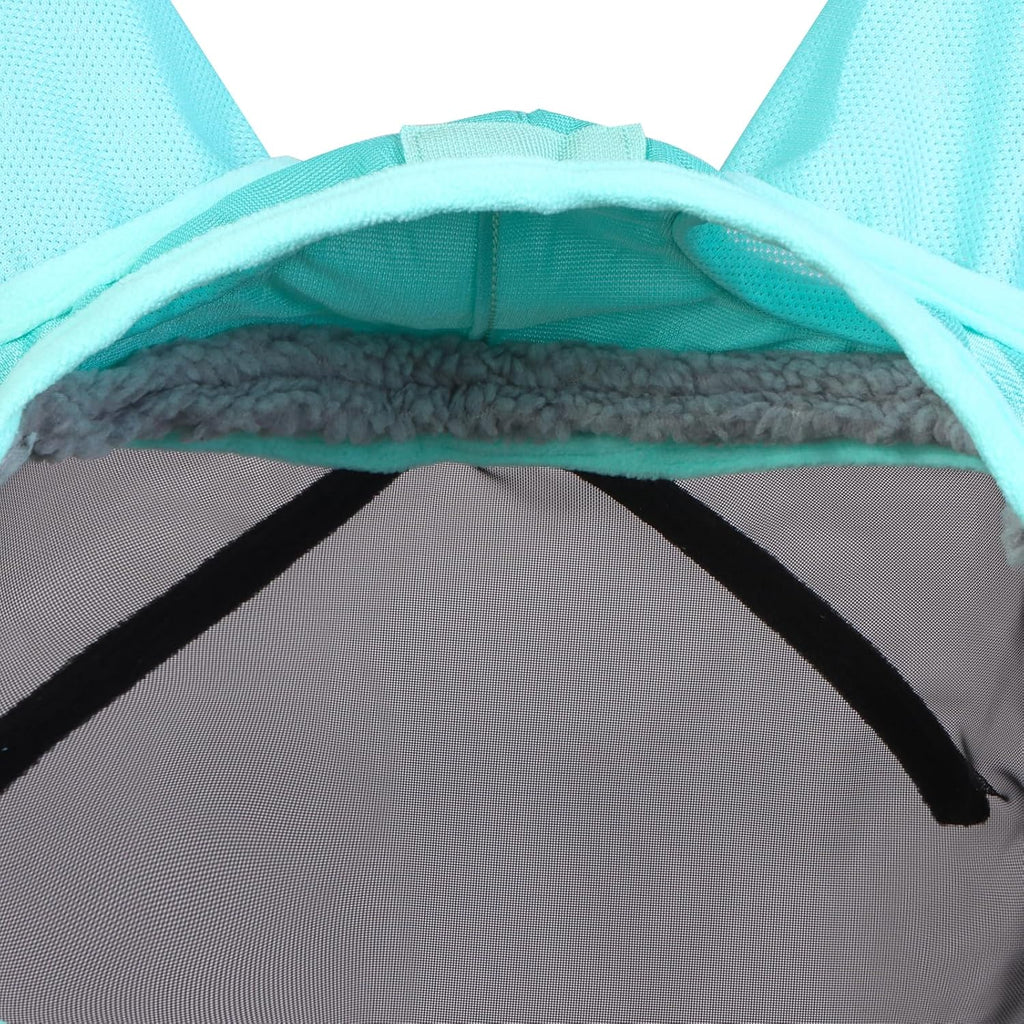 CareMaster Pro Luminous Horse Fly Mask Large Eye Space Standard with Ears UV Protection for Horse Summer Mint Full Size