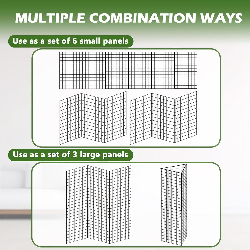 Grid Wall Panels 3 Pcs, Commercial Grade Gridwall Panels, Metal Grid Wall Panel Display Stand, You Can DIY 6 Pack