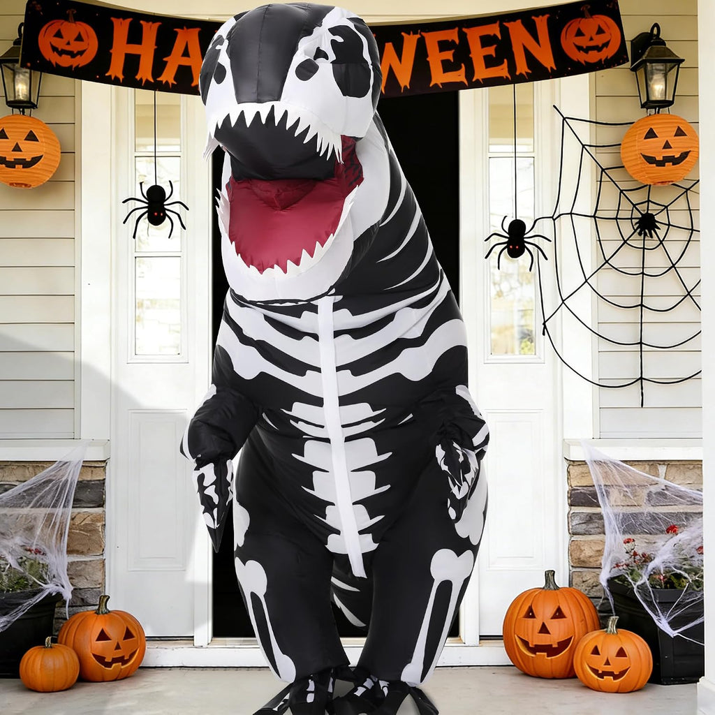 Inflatable Dinosaur Skeleton Costume for Adult Halloween T Rex Skeleton Blow Up costumes Men Women Cosplay Party