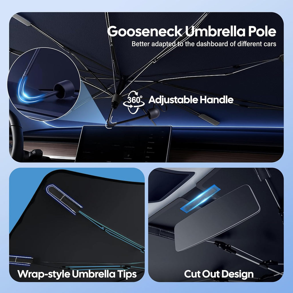 Windshields Sun Shade Umbrella for Car | Medium Foldable Car Sunshade | UV & Heat Protection Front Window Sun Shield