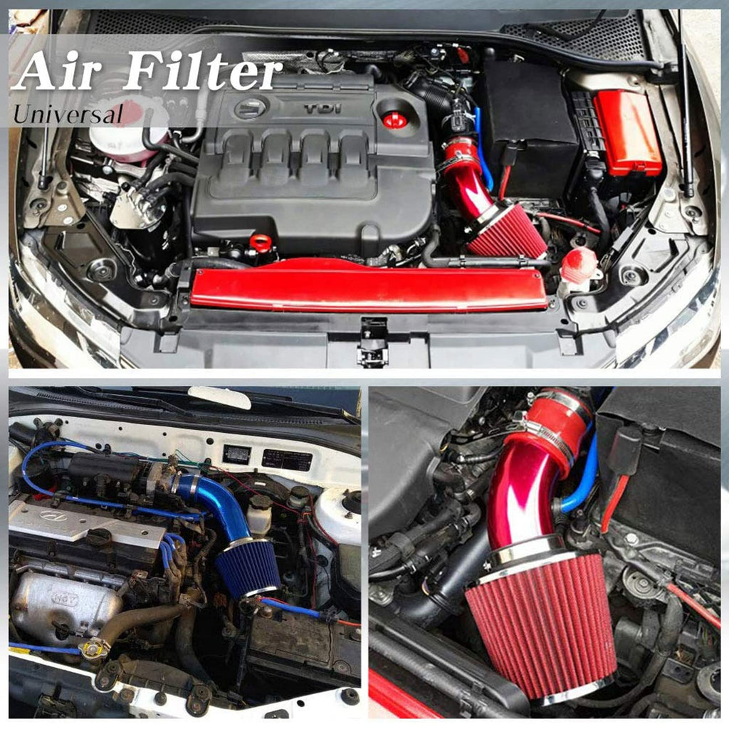 76mm 3" Cold Air Intake Pipe Kit Red